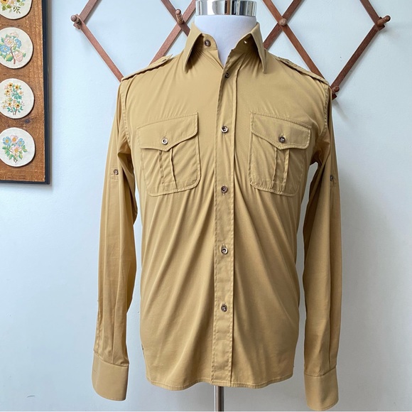 Gucci Shirts Gucci Military Safari Button Down Dress Shirt Poshmark